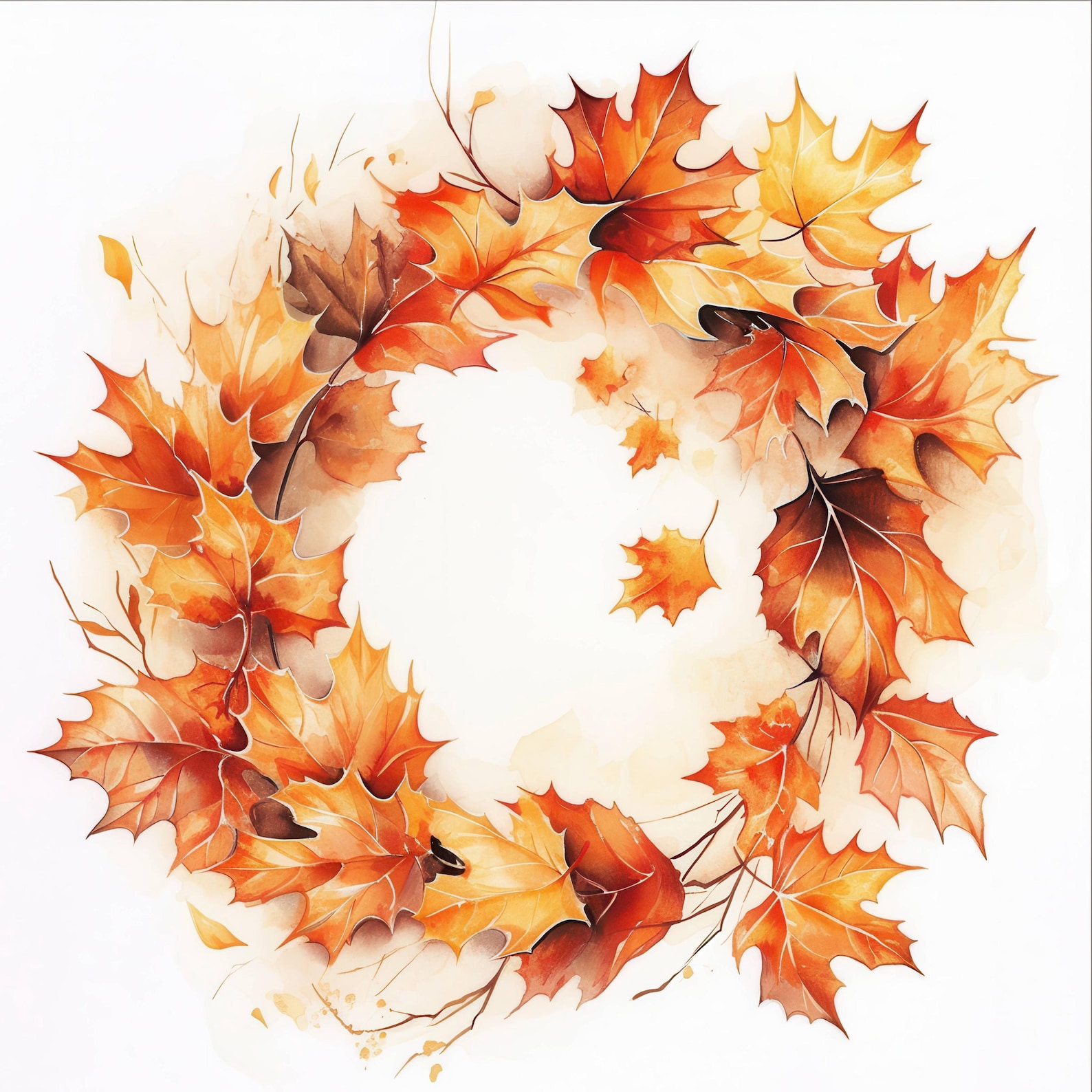 13 Autumn Wreath Clipart Bundle, Floral Fall Print Illustrations ...