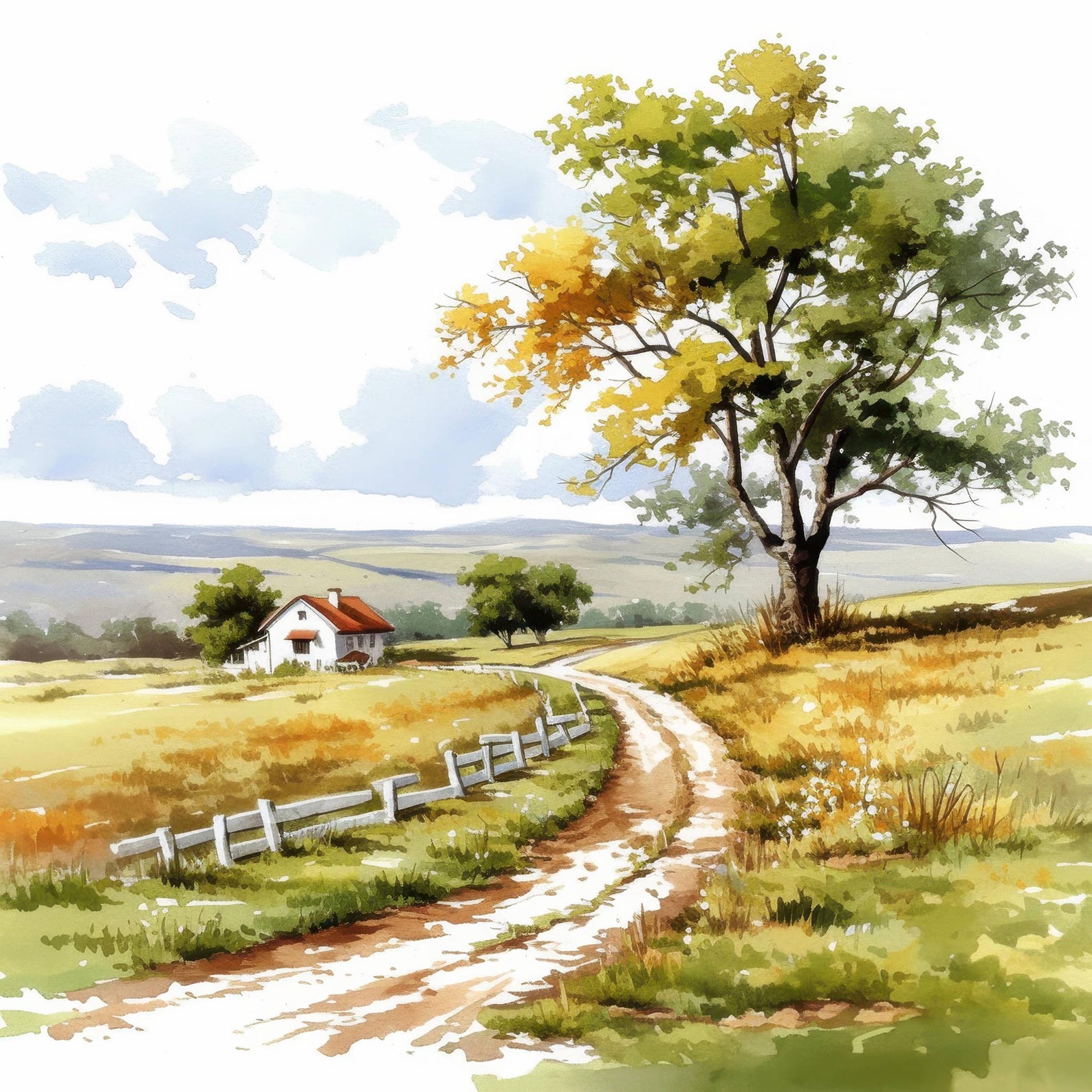 15 Farmyard Farm Scenes Clipart Bundle, Farm Landscapes Illustration ...