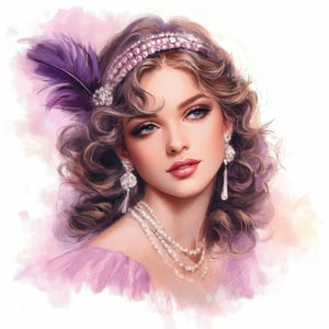 12 Old Fashion Lady Clipart Bundle, Ilustracje Vintage Lady, Wydrukowalne Cliparty Akwarelowe, Wysokiej Jakości JPG, Rękodzieło Papierowe, Dzienniki Śmieciowe