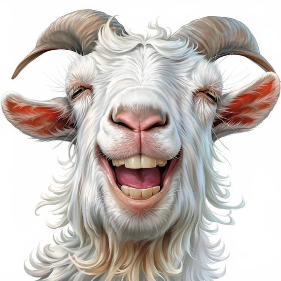 18 Funny Goat Clipart Bundle, Printable Watercolor Funny Goat Portrait Images, High Quality JPG, Digital download, Paper craft, Junk Journal