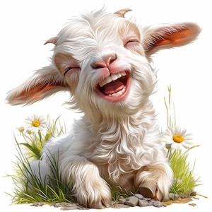 18 Funny Goat Clipart Bundle, Printable Watercolor Funny Goat Portrait Images, High Quality JPG, Digital download, Paper craft, Junk Journal