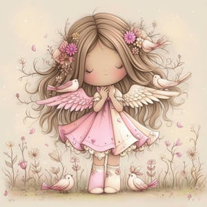13 Whimsical Fairy Clipart Bundle, Quirky Images Illustrations, Printable Watercolor Clipart, High Quality JPG, Paper craft, Junk Journals