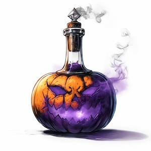 13 Halloween-drankjes clipartbundel, elixerillustratie, kaarten maken, hoge kwaliteit JPG, afdrukbare aquarel clipart, Paper Craft, tijdschriften