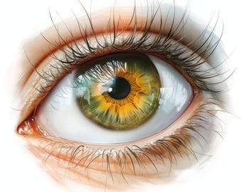 10 Realistic Eyes Clipart Bundle, Human Eye Illustrations, Printable Watercolor Clipart, High Quality JPGs, Digital Download, Commercial Use