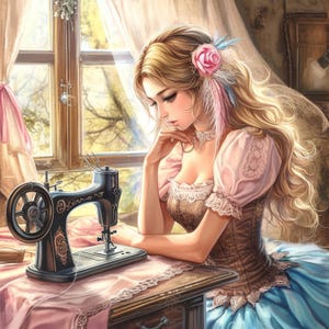 15 Vintage Sewing Room Clipart Bundle, Wydrukowane akwarelowe ilustracje szycia, Wysokiej jakości JPG, Rękodzieło papierowe, Dzienniki śmieci, na karty