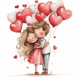 12 Romantic Moments Clipart Bundle, Printable Watercolor clipart, High Quality JPG, Digital download, High Resolution, Paper craft, journals