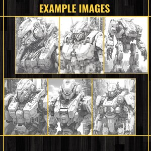 Mech Warrior Robots 35 Coloring Page Book, Adults Kids Instant Download ...