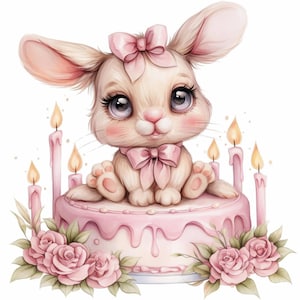 14 bloemen grappige verjaardag clipartbundel, verjaardag afbeeldingen afdrukken, afdrukbare aquarel clipart, hoge kwaliteit JPG, Paper Craft, Junk Journal