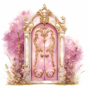 15 Magical Doors Clipart Bundle, Fantasy Fairy Doors Illustration, Printable Watercolor clipart, High Quality JPG, Paper craft, Junk Journal