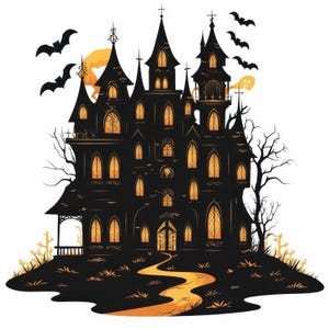 15 Halloween House Clipart Bundle, Quirky House Illustrations, Printable Watercolor Clipart, High Quality JPG, Paper craft, Junk Journals