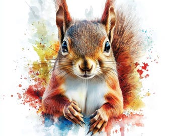22 Cute Squirrel Close up Clipart Bundle, Printable Watercolor clipart, High Quality JPGs, Digital download, High resolution, Paper crafts