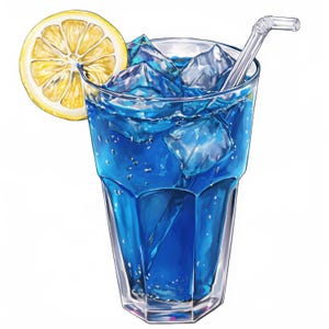 10 Blue Cocktail Clipart Bundle, Illustrazione adorabile di cocktail, Immagini acquerello stampabili, JPG di alta qualità, Artigianato di carta, Junk Journals