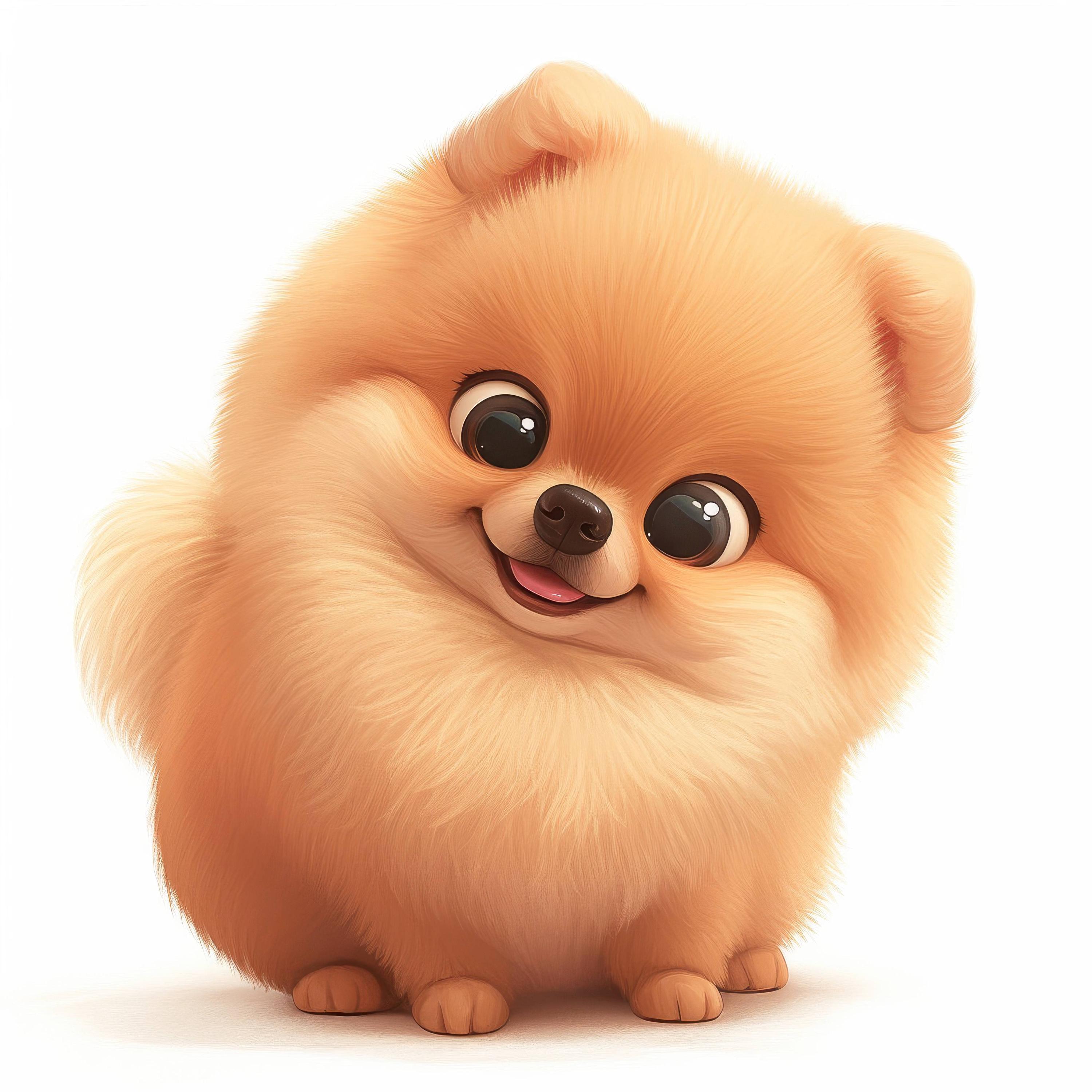 18枚のかわいいポメラニアンの子犬のクリップアートセット、印刷可能な