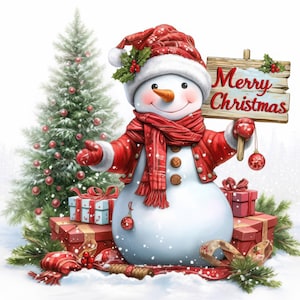 Paquete de 13 imágenes prediseñadas de tarjetas navideñas de invierno, acuarela navideña, imágenes de acuarela imprimibles, JPG de alta calidad, descarga digital, manualidades de papel
