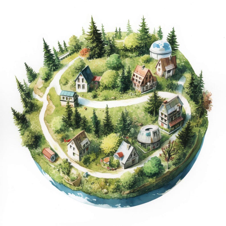 14 Miniature Planet Clipart, Little Planet Earth, Printable Watercolor Clipart, High Quality JPG, Commercial Use, Paper Craft, Junk Journals