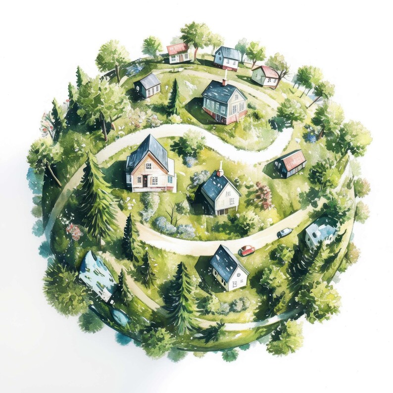 14 Miniature Planet Clipart, Little Planet Earth, Printable Watercolor Clipart, High Quality JPG, Commercial Use, Paper Craft, Junk Journals