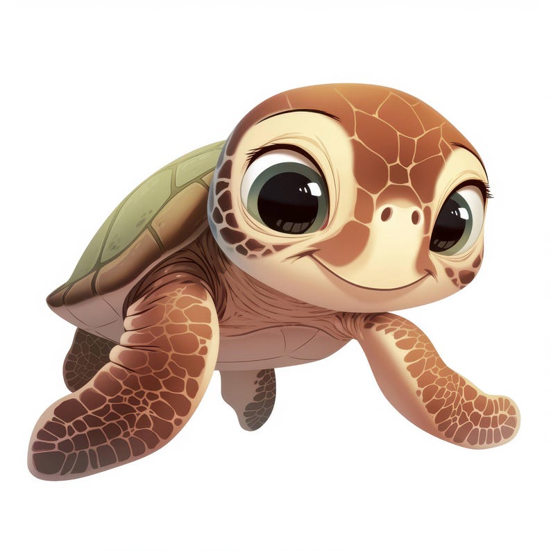 22 Cute Baby Turtle Clipart Bundle, Cute Sea Animals Clipart, Animals ...