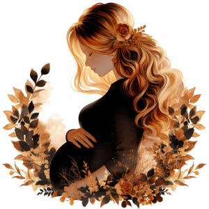 Lot de 14 cliparts femme enceinte, clipart aquarelle imprimable maman et bébé, fichiers JPG de haute qualité, créations en papier, téléchargement numérique, journal indésirable