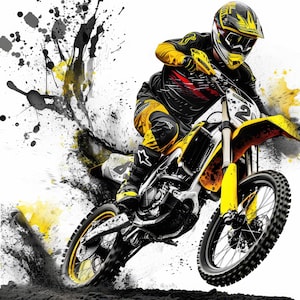 Paquete de imágenes prediseñadas de motocross de motocross en alta resolución, 14 archivos JPG de acuarela, diario basura, álbumes de recortes, creación de tarjetas, descarga digital, manualidades de papel