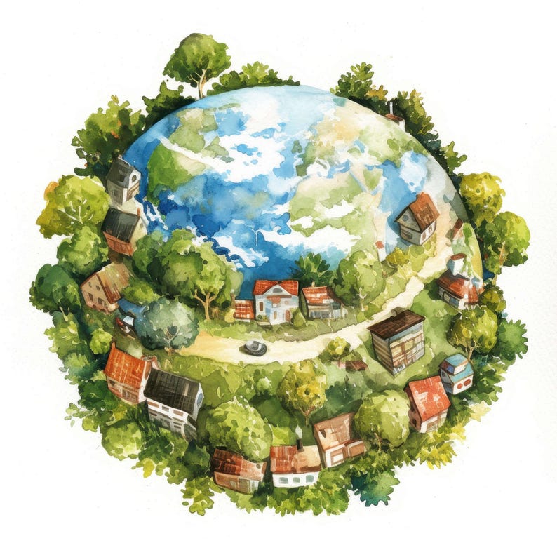 14 Miniature Planet Clipart, Little Planet Earth, Printable Watercolor Clipart, High Quality JPG, Commercial Use, Paper Craft, Junk Journals