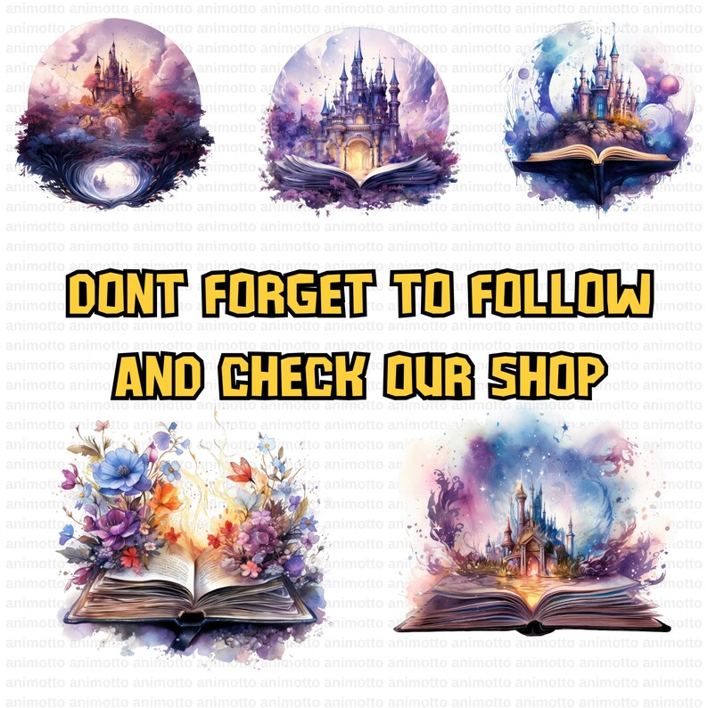 Watercolor Fantasy Books Clipart | Fantasy Graphics, Fairytale and ...