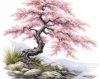 13 Spring Weeping Willow Clipart Bundle, Tree Print Illustrations, Printable Watercolor Clipart, High Quality JPG, Paper craft, Junk Journal