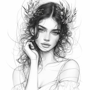 13 abstracte vrouw portret clipartbundel, afdrukbare aquarel vrouw gezicht clipart, hoge kwaliteit JPG, Papercraft, Digitale download, Journal