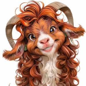 18 Funny Goat Clipart Bundle, Printable Watercolor Funny Goat Portrait Images, High Quality JPG, Digital download, Paper craft, Junk Journal