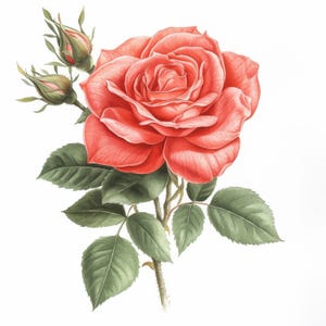 13 Romantic Red Rose Clipart Bundle, Red Rose Images Prints, Printable Watercolor Clipart, High Quality JPG, Paper craft, Junk Journals