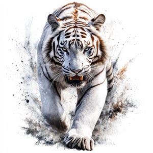 21 Weißer Tiger Clipart Bundle, Aquarell Tiger, druckbare Aquarell Clipart, hochwertige JPGs, digitaler Download, Papierhandwerk, Journale
