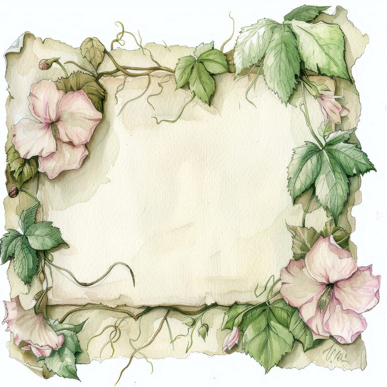 10 Vintage Paper Flowers Clipart Bundle, Antique Paper, Watercolor ...