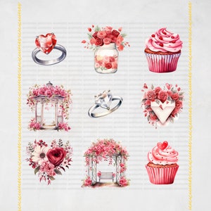 Watercolor Valentine's Day Clipart Bundle | Red Roses Clipart Images ...