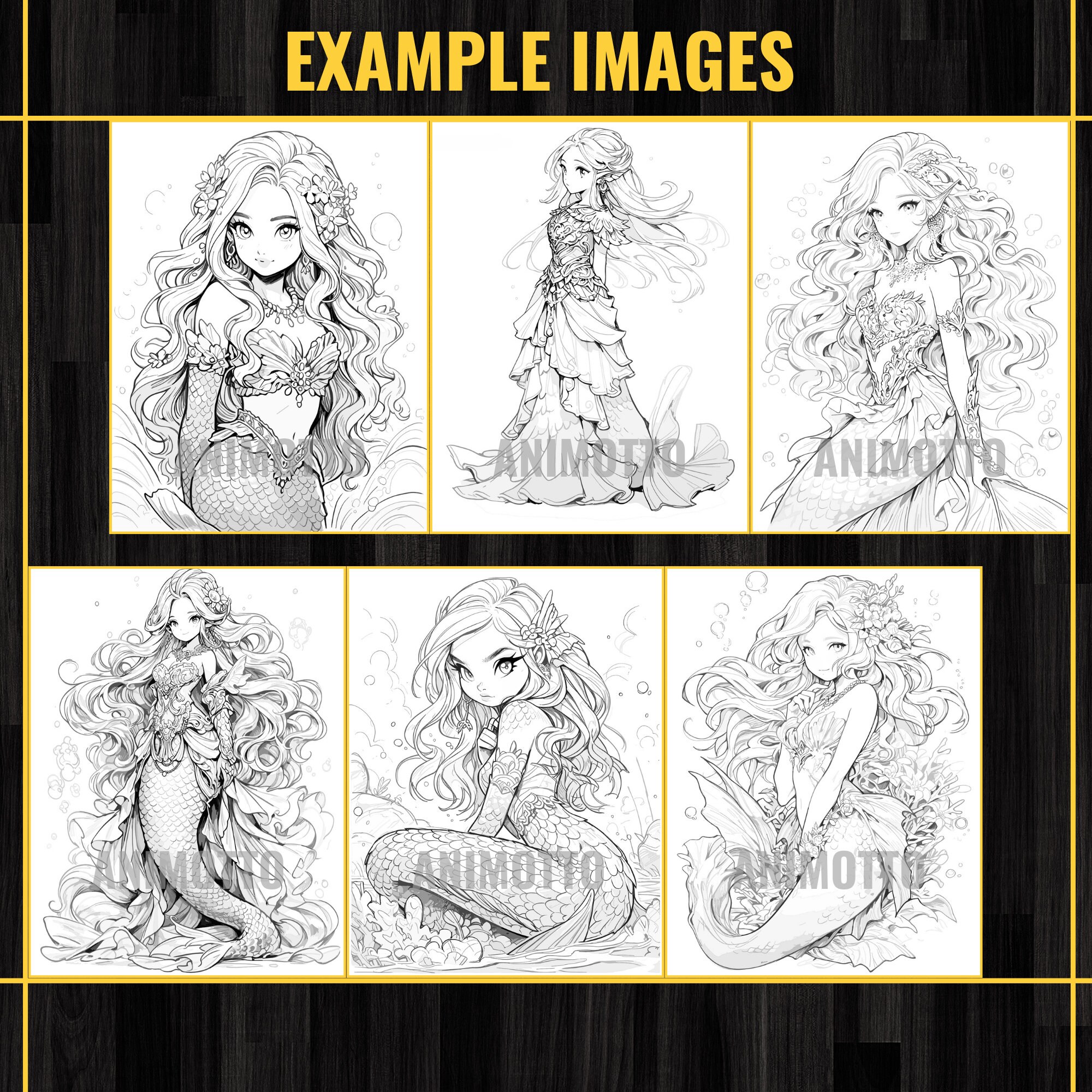 Beatiful Mermaid Girls Adult Coloring Book 65 Sea Girl Coloring Pages ...