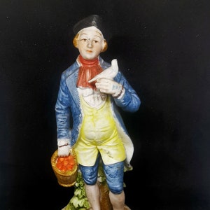 Vintage Figurine: Boy With Dove,Made in Germany Foreign,1960s. Rare find, Collectible.