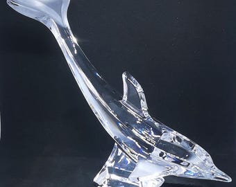 Vintage Crystal Glass Dolphin, clear color.  Rare find