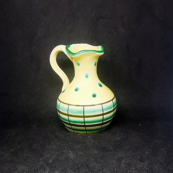 Vintage Bo Fajans pottery Mini Vase / Pitcher with special style design. Sweden 1950s Rare find,