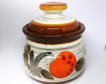 Vintage Hand Painted Mandarin Schramberg Sugar Bowl, Germany 1960s. Rare find