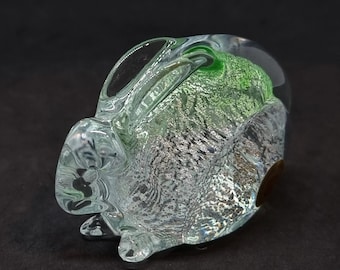 Figurine de lapin en verre d'art vintage extrêmement rare « GRANNA GLAS » de Glashytta Suède, Suède, années 1970.  Découverte rare