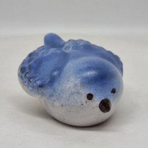 Rare Vintage Stoneware Blue Bird Figurine, Scandinavian style, collectible from 1960s
