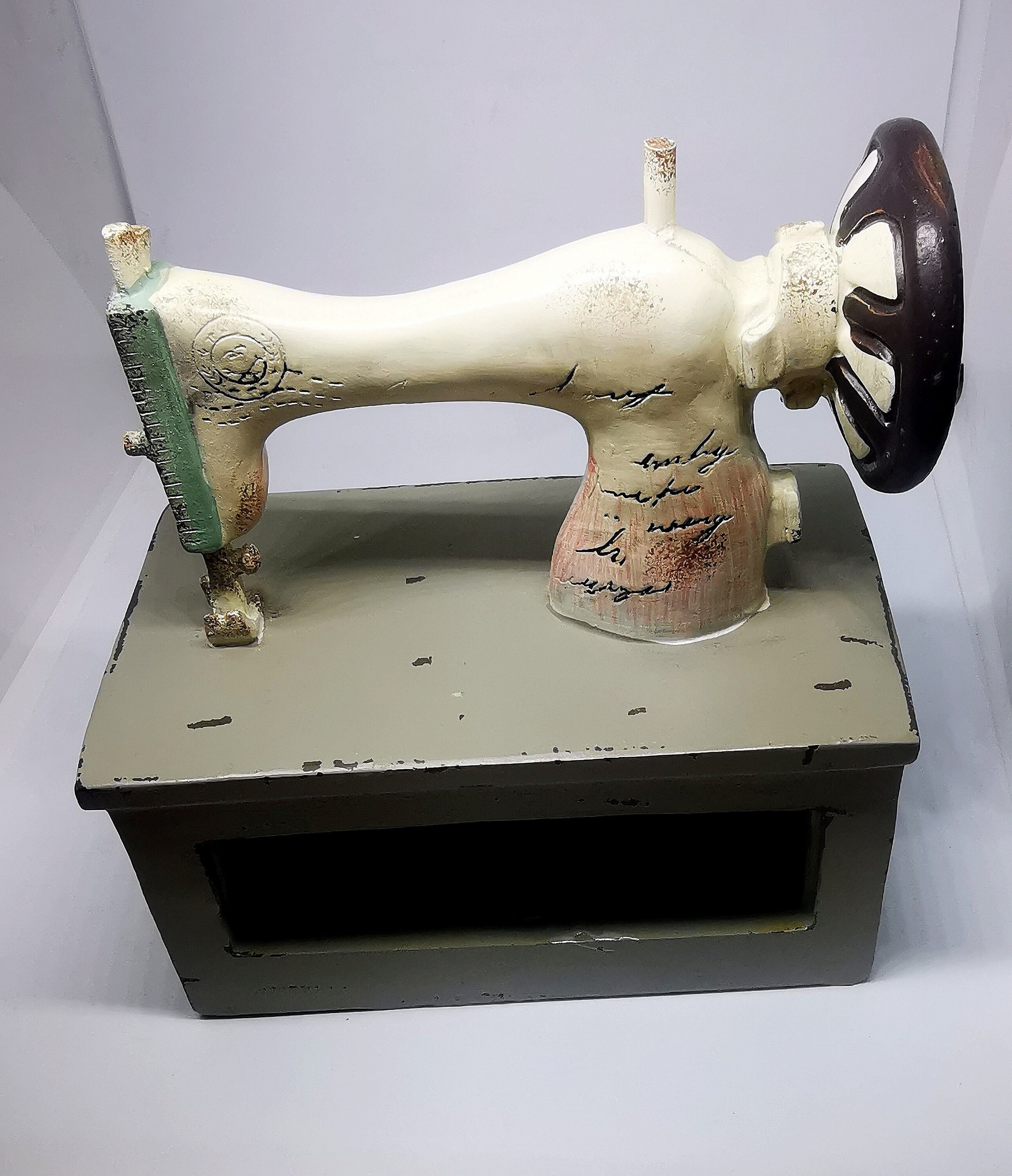 Very Rare and Unique Ceramic Sewing Machine Model. 1960s, Collectible for Rarity Collectors