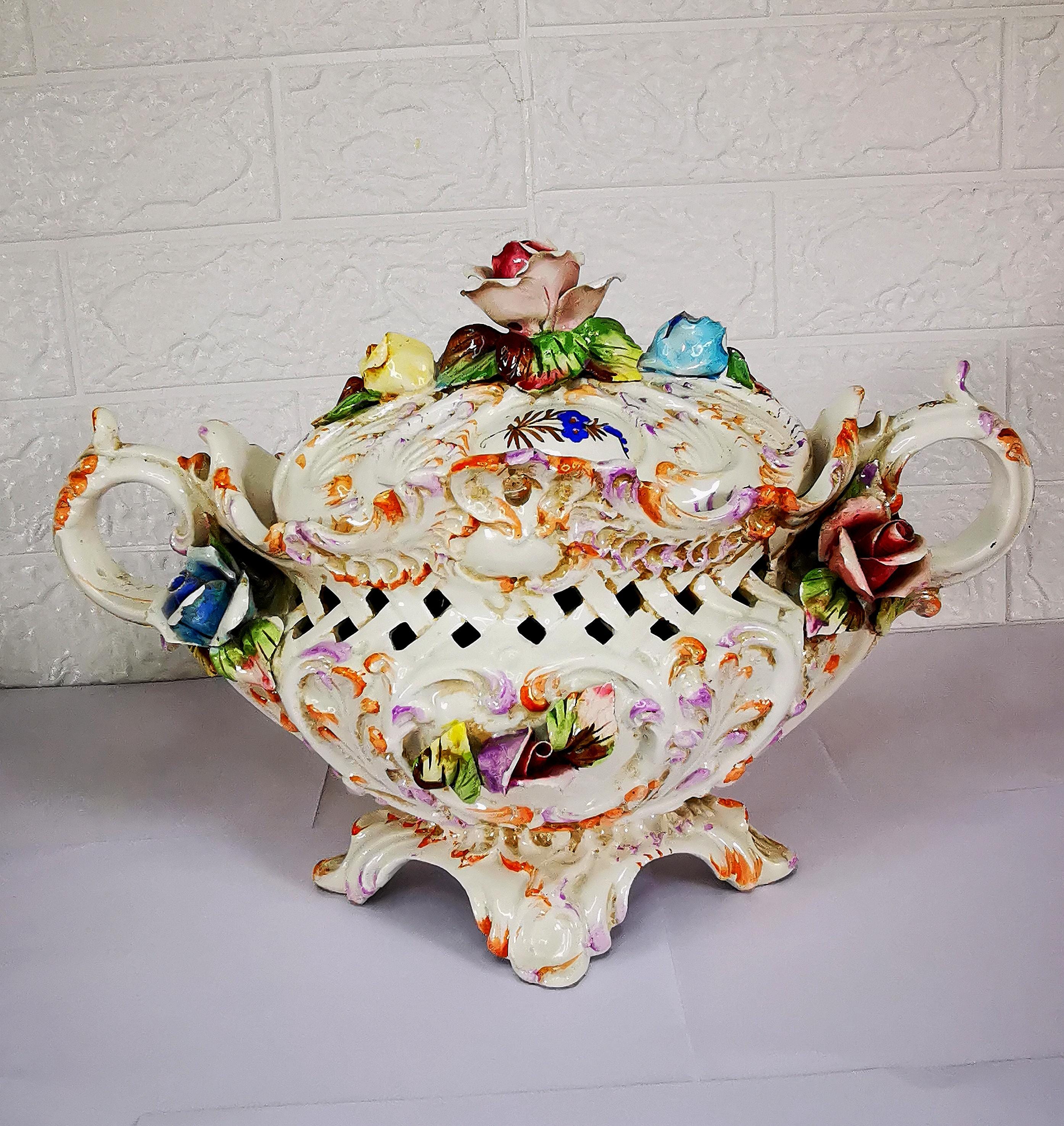 Rare Capodimonte Italy Porcelain Vase - Etsy