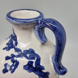 Rare stylish Vintage Blue & White Pottery Pitcher/Vase, Holland 1960s, Collectible image 5