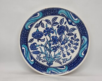 Rare unuque Vintage Altin Cini Hand Made Kutahya Turkish Pottery Ceramic Wall Plate, 1980s, Collectible