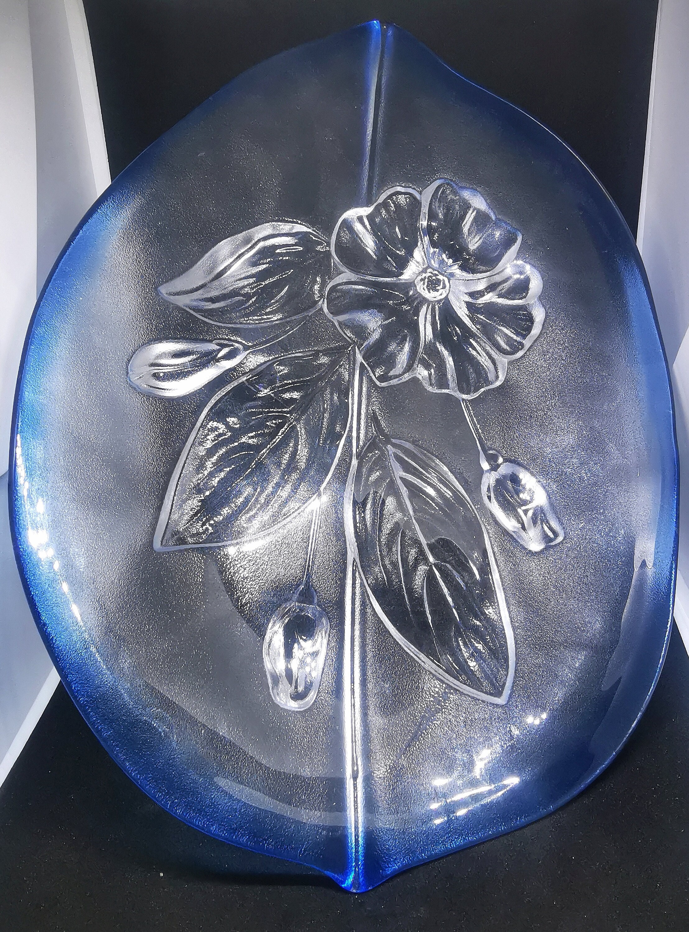 Vintage Large Walther Glas Artistic Glass Plate/ Bowl, Made