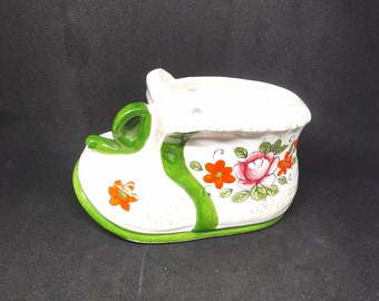 Vintage Rare 1960s Baby Bootie Planter Vase. Made in Japan.