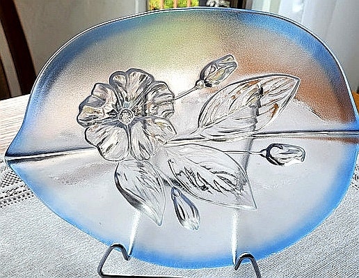 Vintage Large Walther Glas Artistic Glass Plate/ Bowl, Made