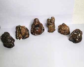 Vintage set Ceramic Chinese mini Figurines, 1970s, collectible and Rare find
