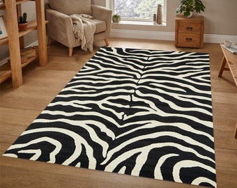 Zebra Rug, Zebra Pattern Rug, Zebra Fur Pattern Rug, Animal Decor Rug, Living Room Rug, Area Rug, Non Slip Rug, Gift Rug, Area Rug, Soft Rug