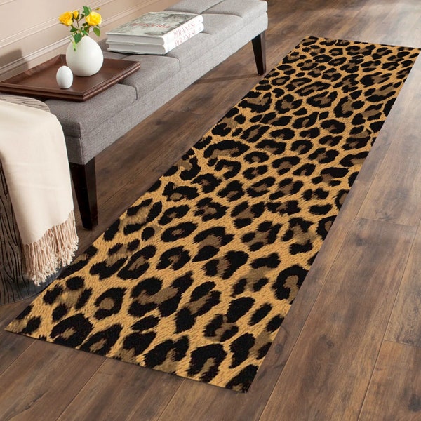 Leopard Runner Rug, Leopard Pattern Runner Rug, Leopard Fur Pattern Runner Rug, Leopard Pattern Rug,Leopard Fur Pattern Rug,Animal Decor Rug