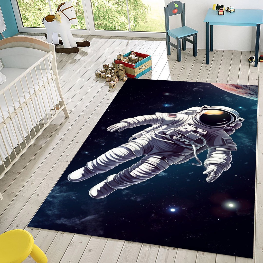 Astronaut Rug, Astronaut Pattern Rug, Space Rug, Outer Space Rug